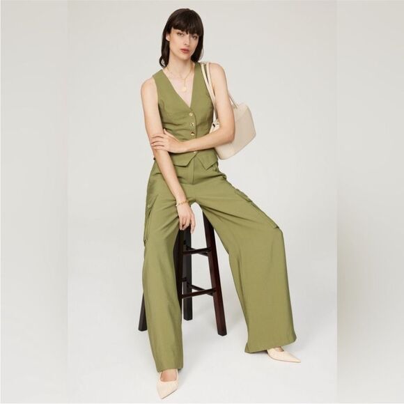 Ramy Brook Emil Pants in Olive Green Size 6 MSRP $395 - Picture 2 of 7